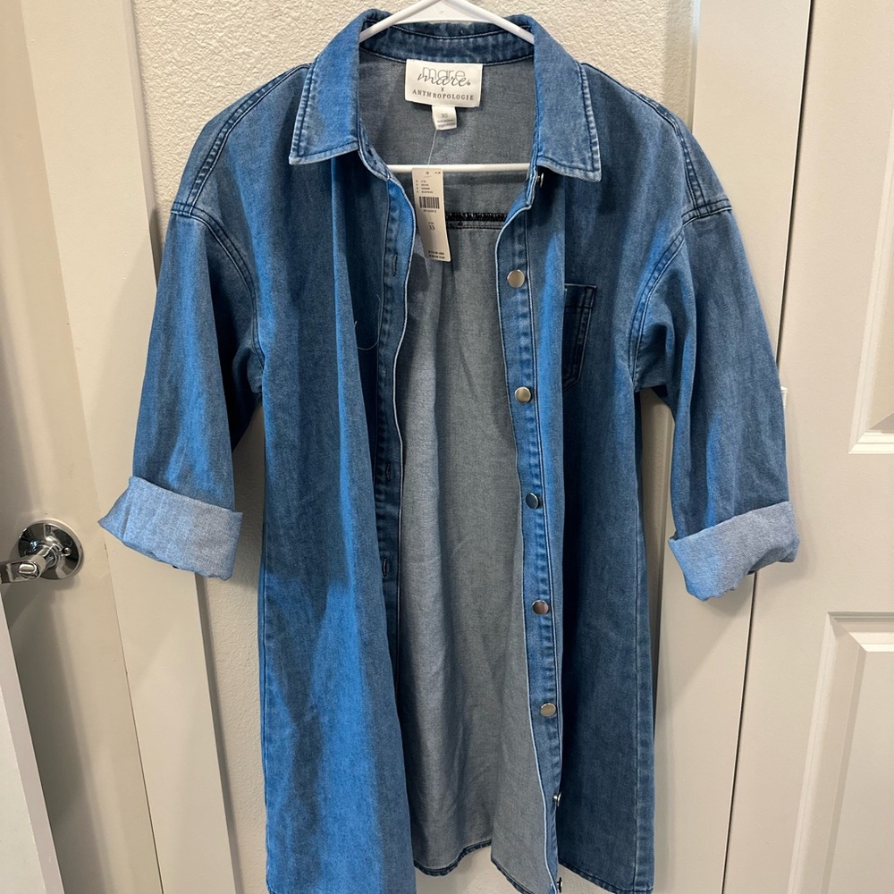 Denim Button-Up Shirt Dress